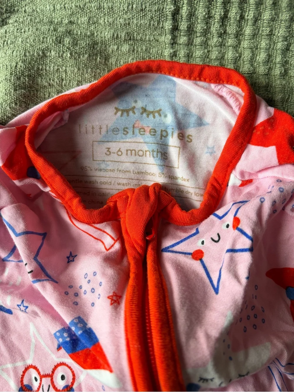 Little Sleepies Pink Shooting Stars Zip-Front Pajamas